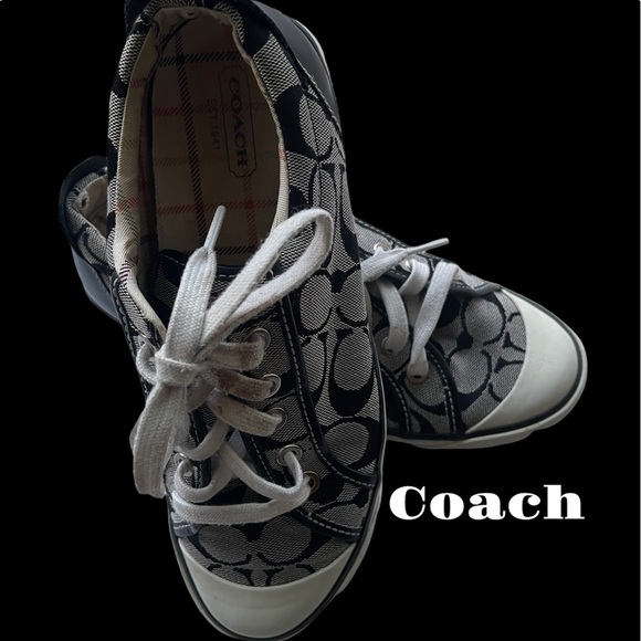 Coach Barrett canvas and leather sneakers